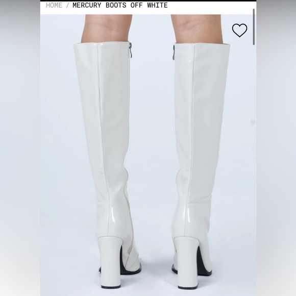 ❌ SOLD ❌ White vegan leather knee high boots - Picture 2 of 6